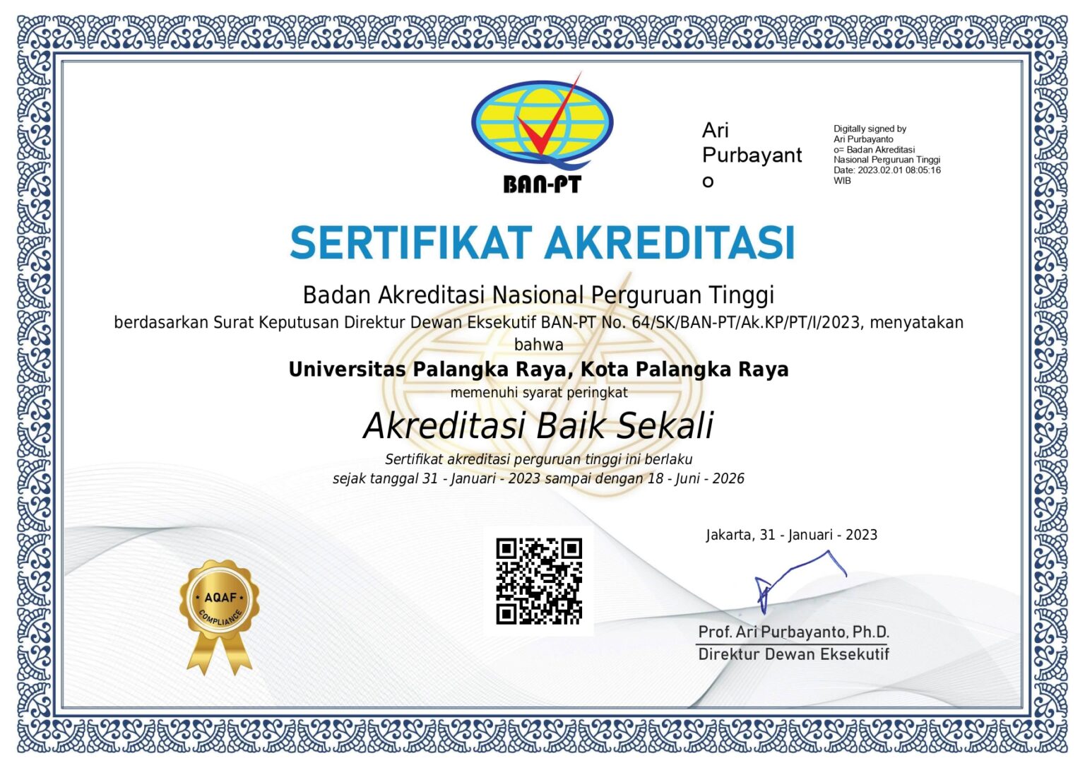 Sertifikat Akreditasi